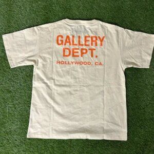 Gallery Dept Beige T-Shirt with Orange Print